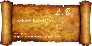 Locher Barót névjegykártya